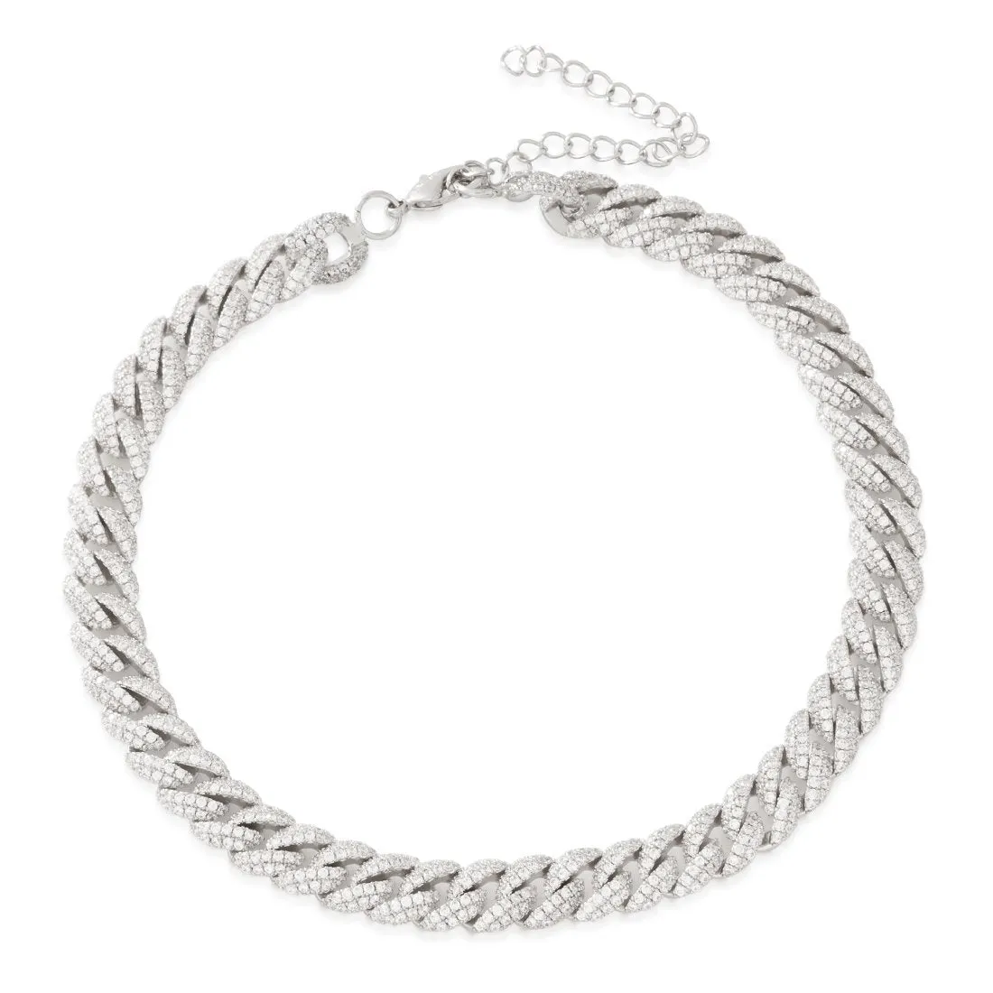 12mm Iced Diamond-Cut Miami Cuban Link Choker Chain