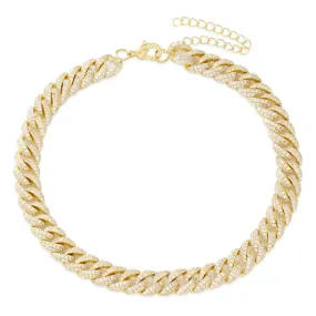 12mm Iced Diamond-Cut Miami Cuban Link Choker Chain