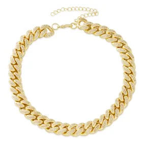 15mm Iced Miami Cuban Link Choker Chain