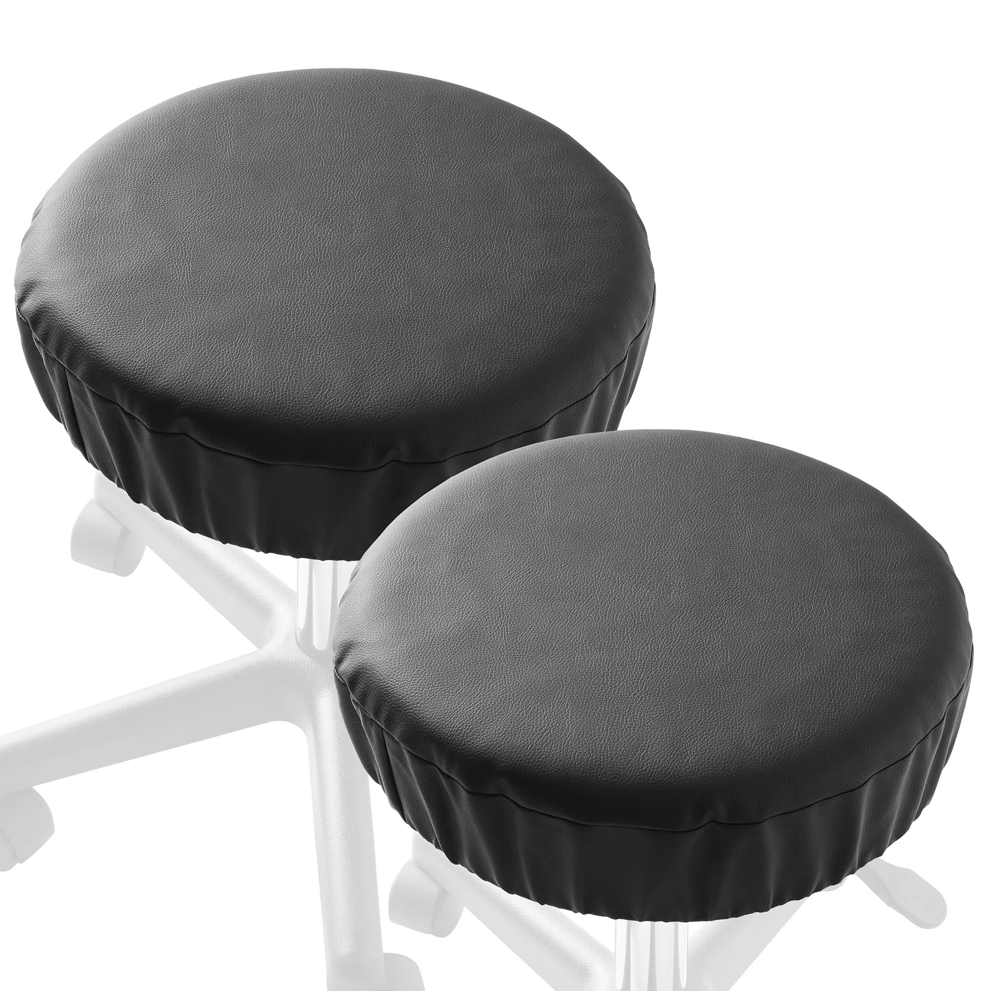 2-Pk Round Stool Seat Cover, Slipcover for Swivel Chair