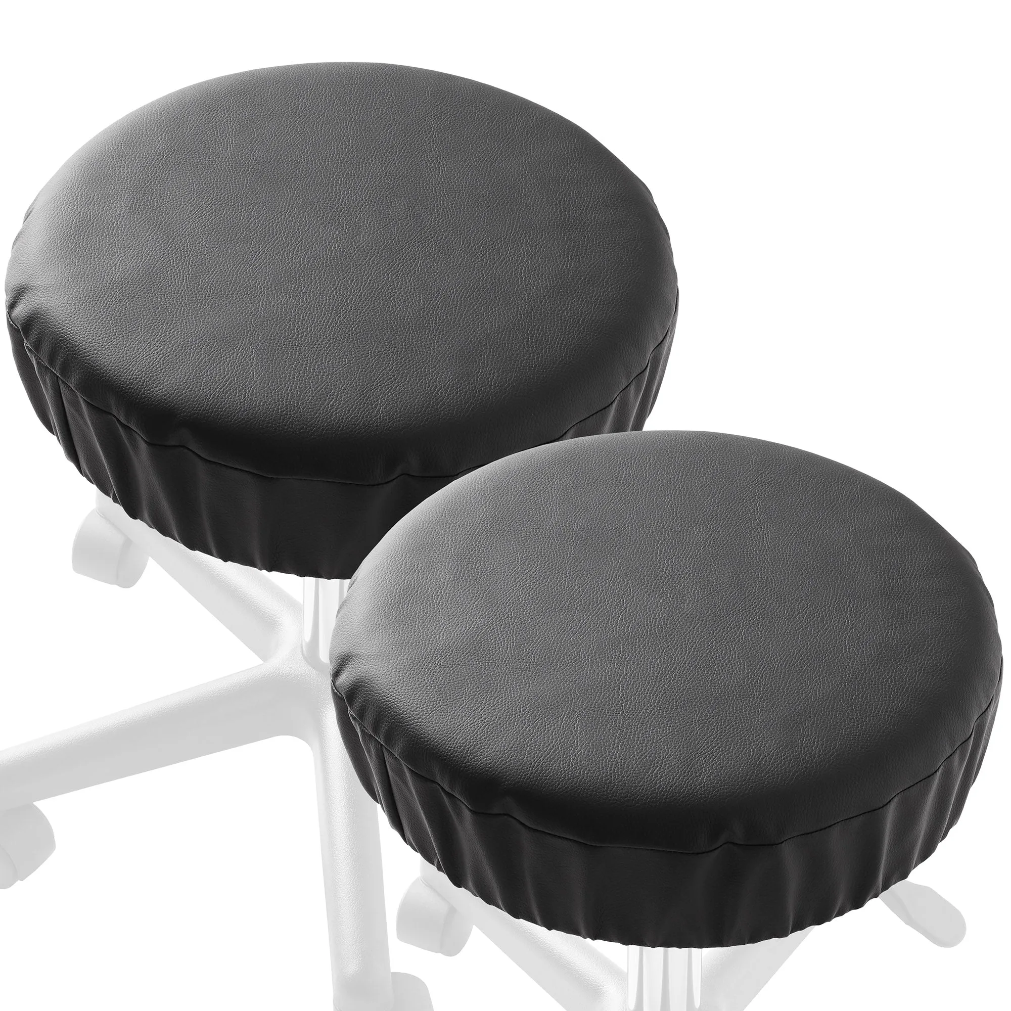 2-Pk Round Stool Seat Cover, Slipcover for Swivel Chair