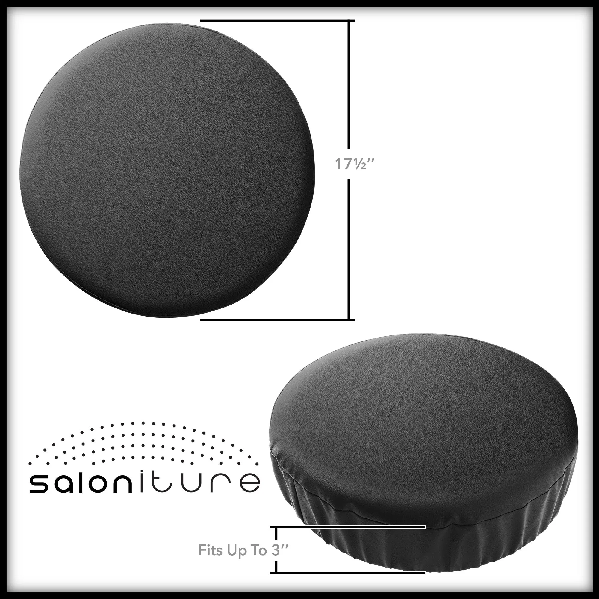 2-Pk Round Stool Seat Cover, Slipcover for Swivel Chair