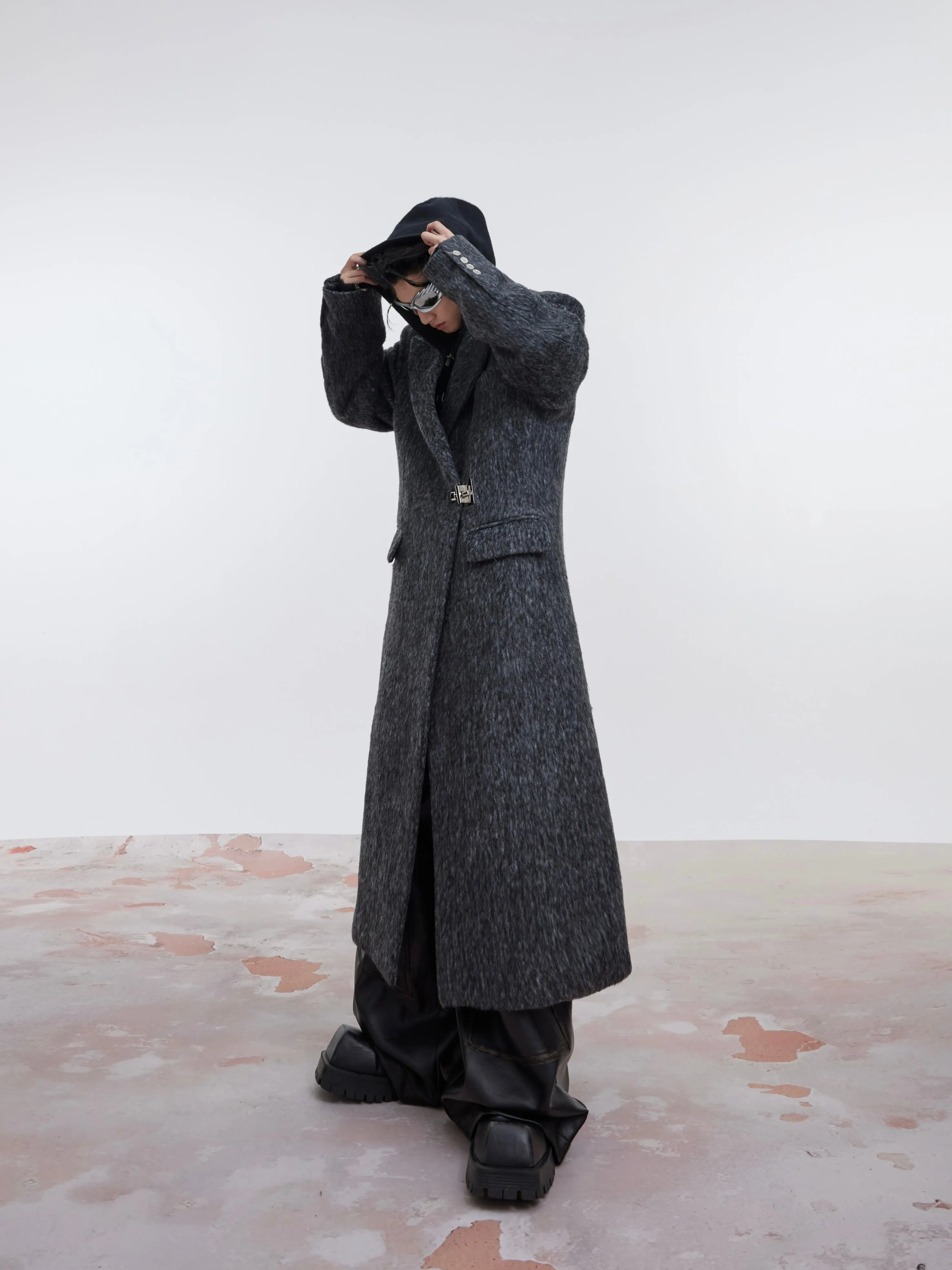 【23s October.】Oversized Shoulder-padded Wool Coat