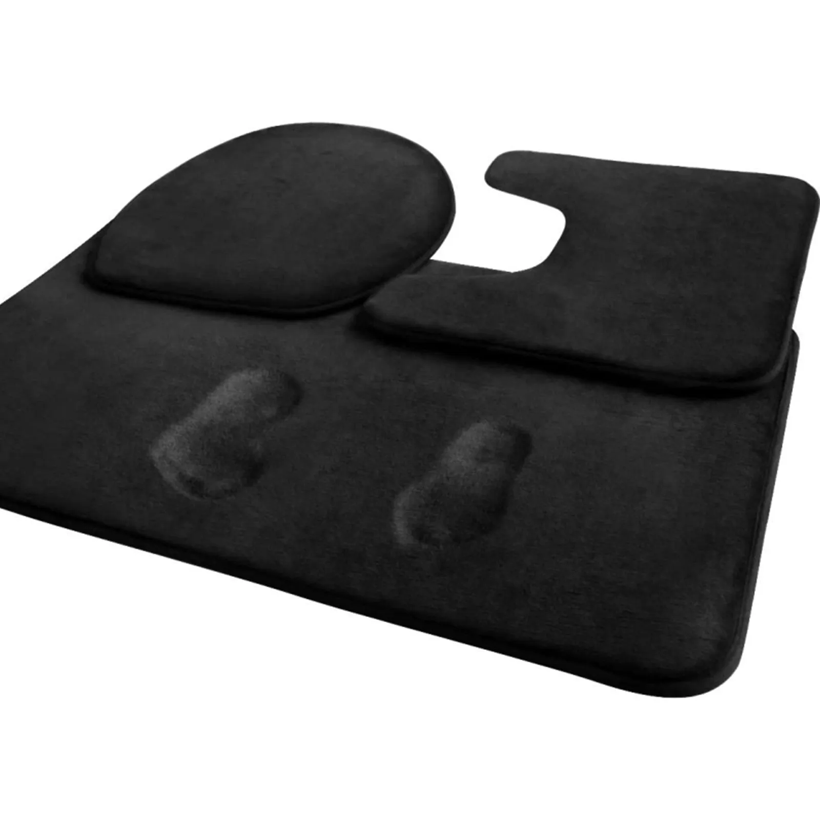 3 Pc Memory Foam Bath Mat Set Non Slip And Absorbent Bathroom Rugs For Tub Shower