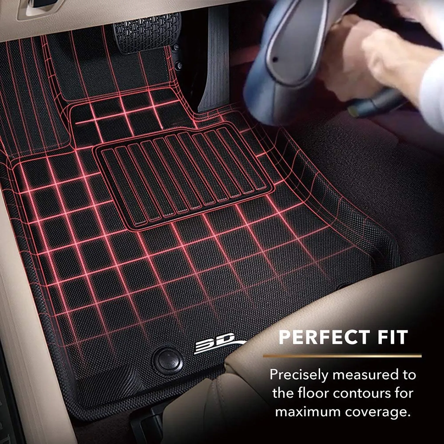 3D MAXpider Series Second Row Floor Mat Liner, 12-19 Tesla Model S, Black (Used)