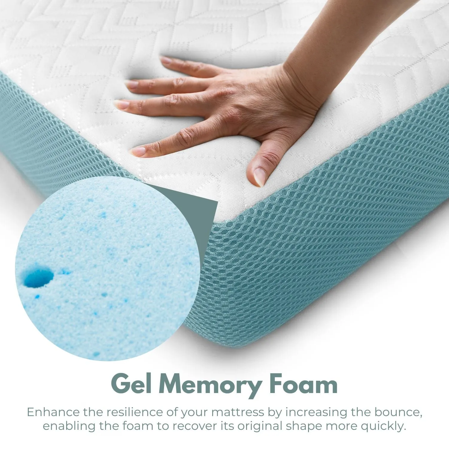 4" Gel Infused Dual Layer Mattress Topper, Full, Gominimo