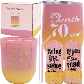 70th Birthday Gift for Women, 70 and Fabulous, 70th Glass, 70th Birthday Tumbler, 70th