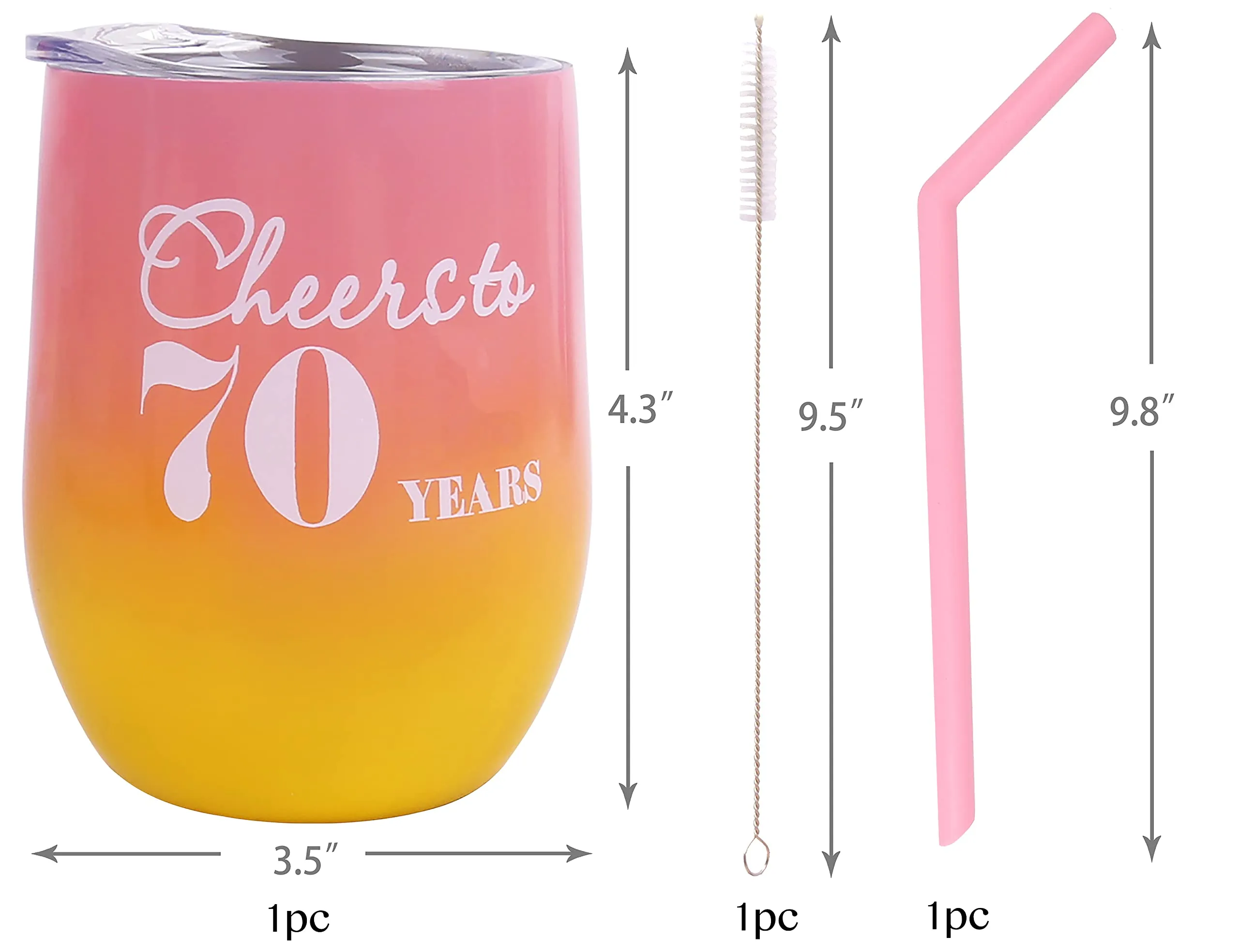 70th Birthday Gift for Women, 70 and Fabulous, 70th Glass, 70th Birthday Tumbler, 70th