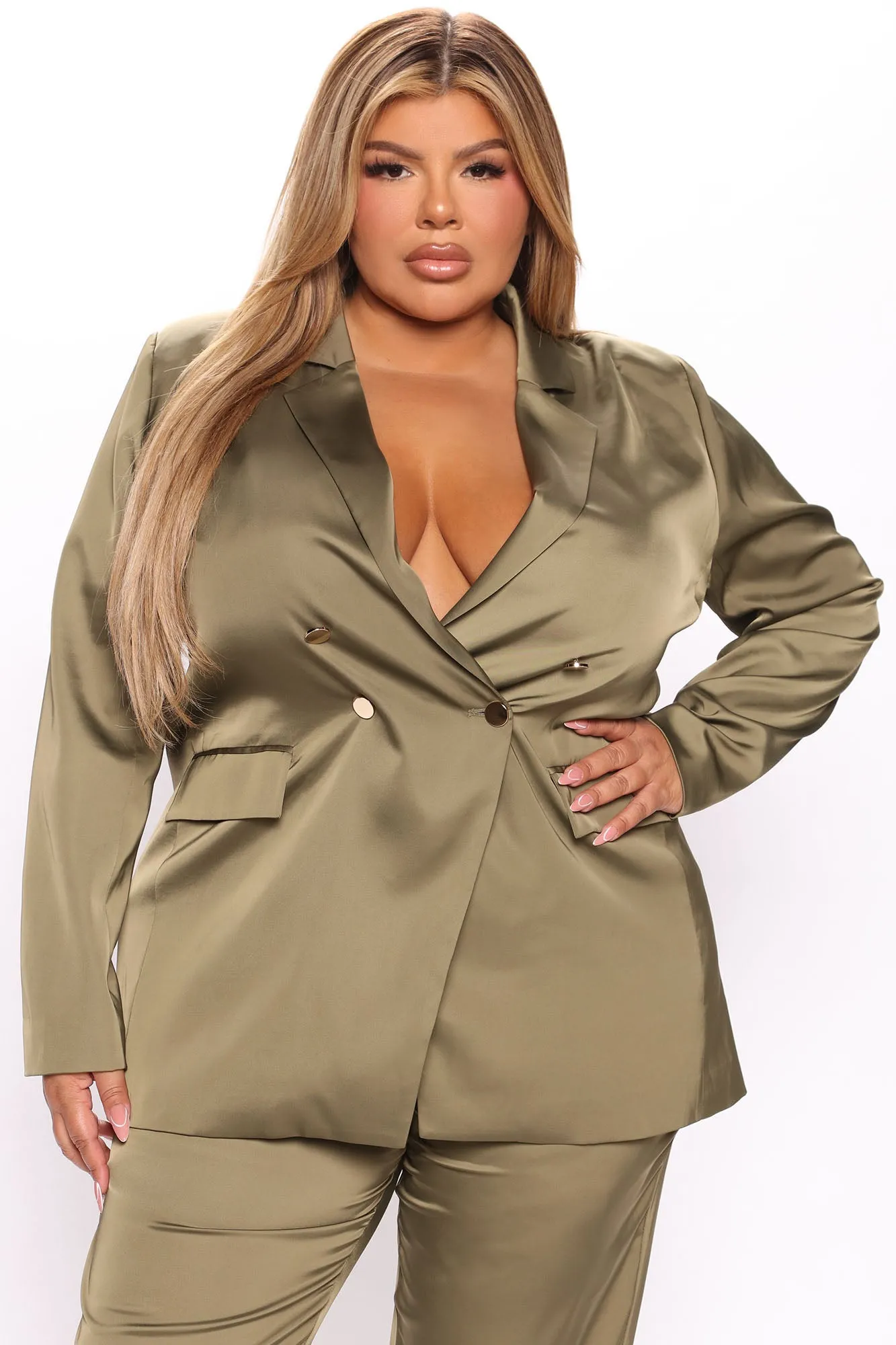 Addison Blazer Set - Olive