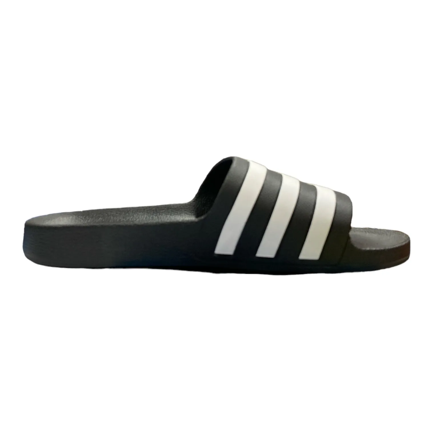 Adidas Men's Slip On Adilette Aqua Cloudfoam Slide Sandals (Black/White, 13)