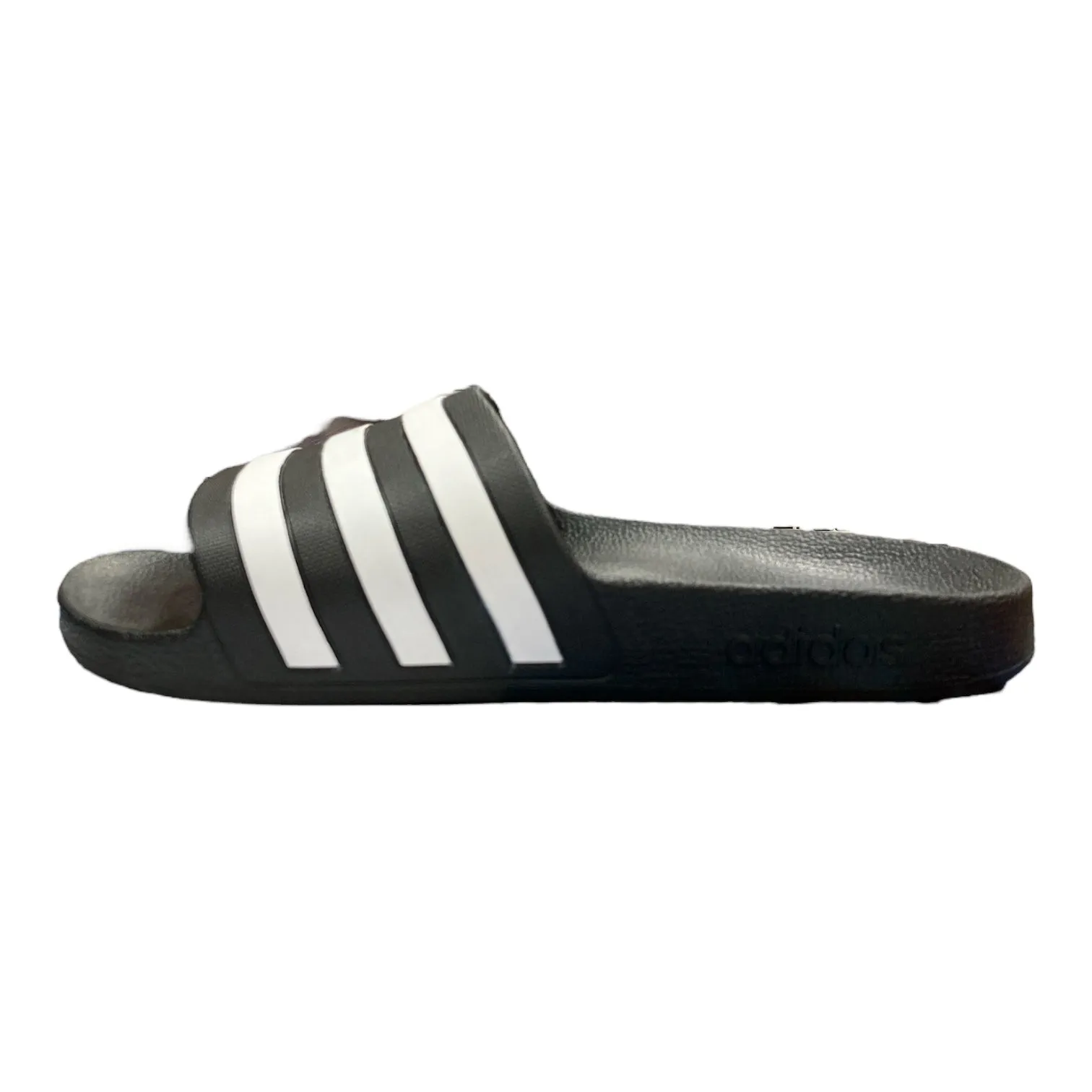 Adidas Men's Slip On Adilette Aqua Cloudfoam Slide Sandals (Black/White, 13)