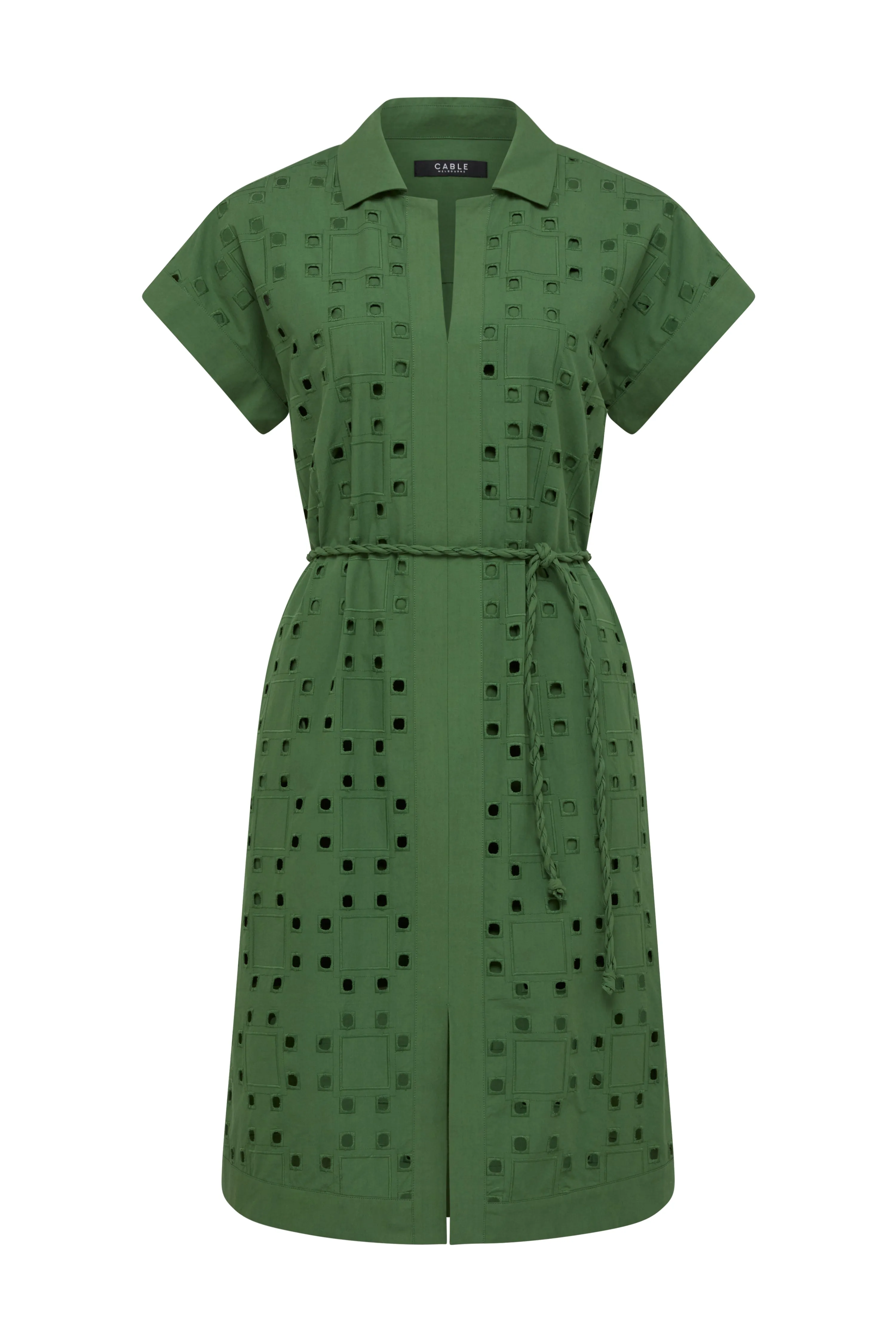 Ally Embroidered Dress  - Green