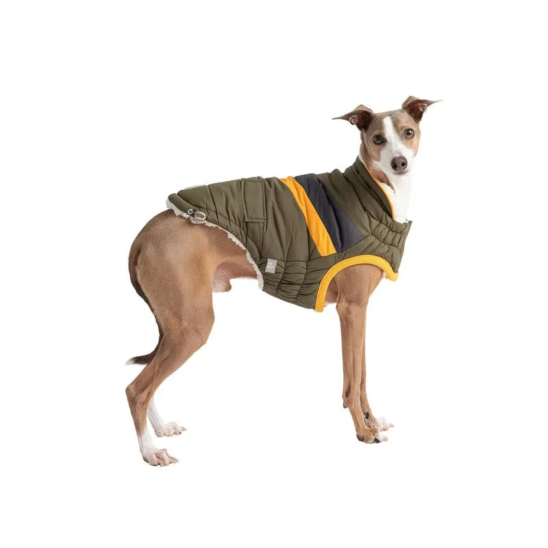 Alpine Puffer - Dark Khaki Stylish Warm Jacket for Dogs