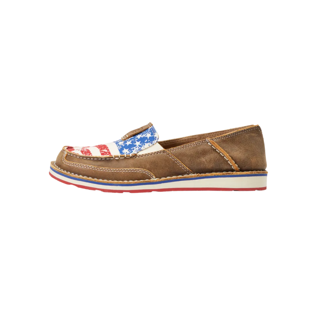 Ariat Women's Cruiser Brown Bomber US Flag Shoe