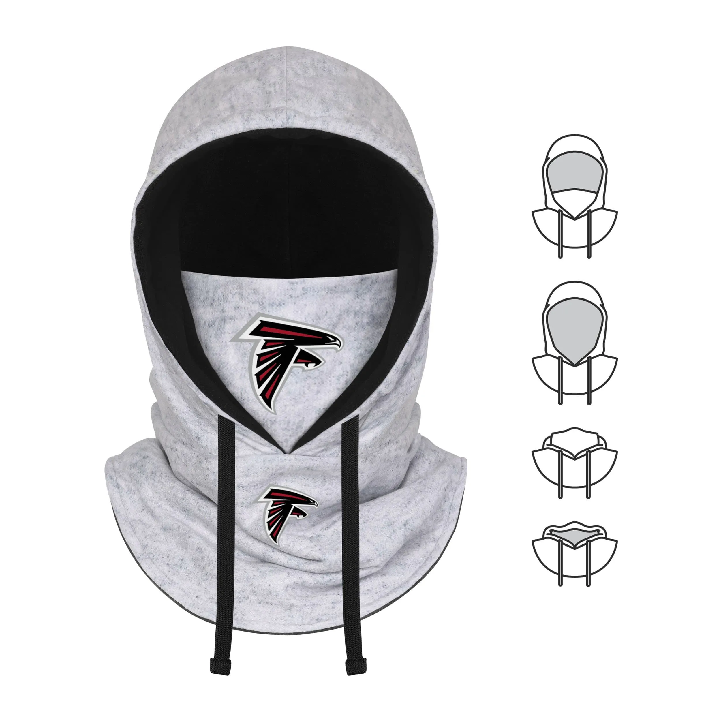 Atlanta Falcons NFL Heather Gray Drawstring Hooded Gaiter Scarf