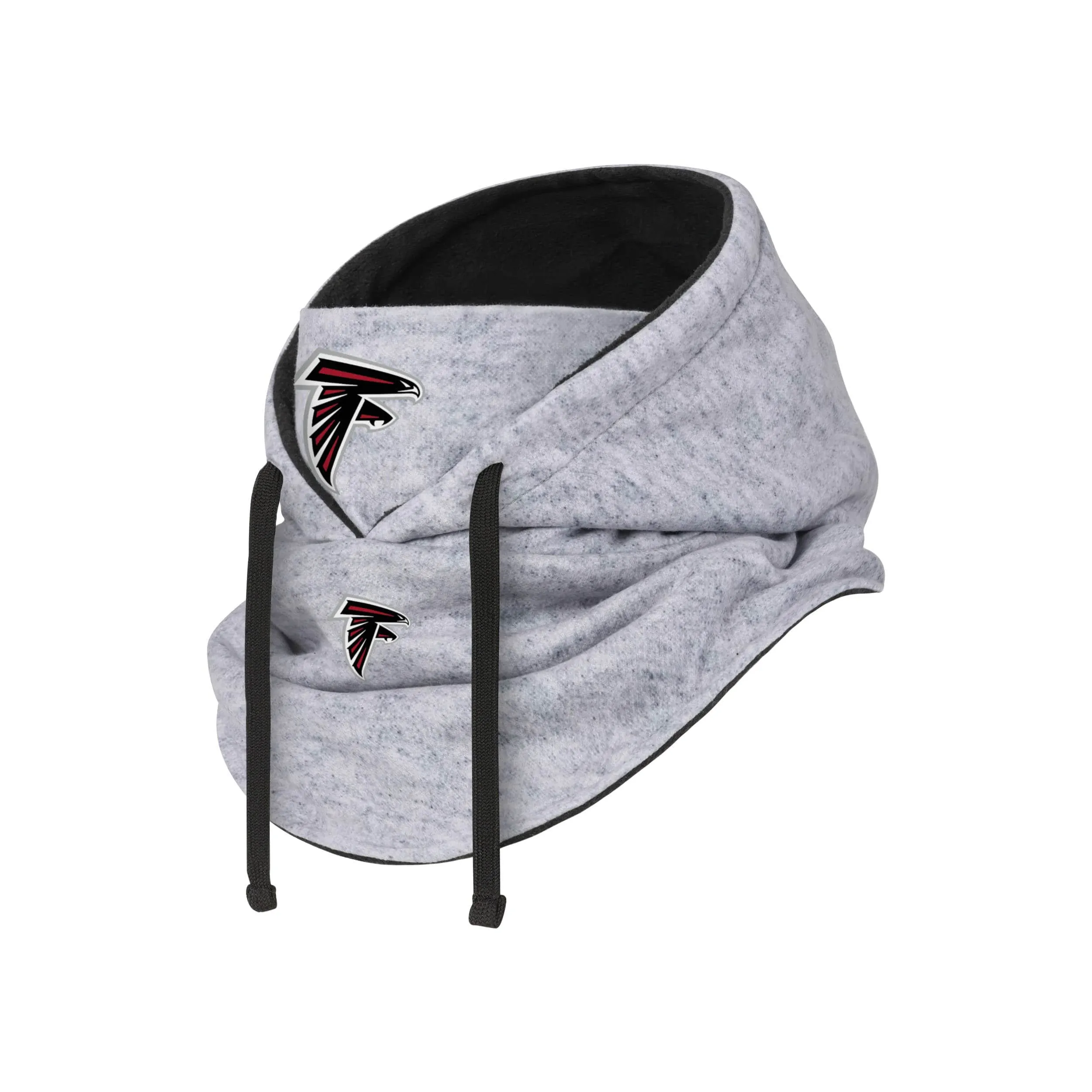 Atlanta Falcons NFL Heather Gray Drawstring Hooded Gaiter Scarf