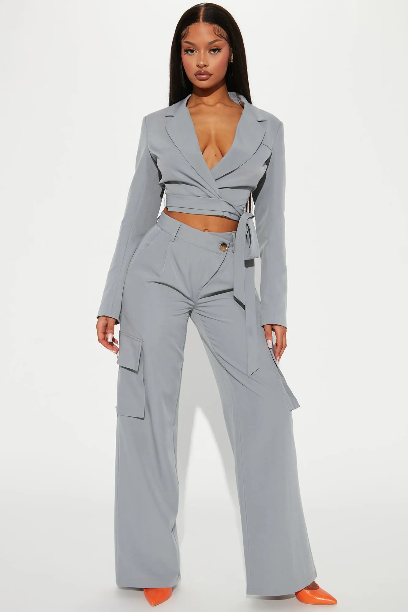 Bailey Blazer Pant Set - Slate Blue