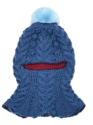 Balaclava With Chinchilla Fur Pom Pom