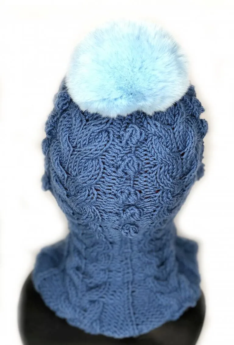 Balaclava With Chinchilla Fur Pom Pom