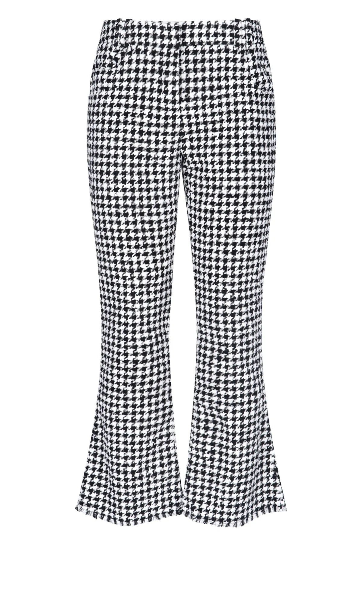 Balmain Houndstooth Cropped Flared Trousers