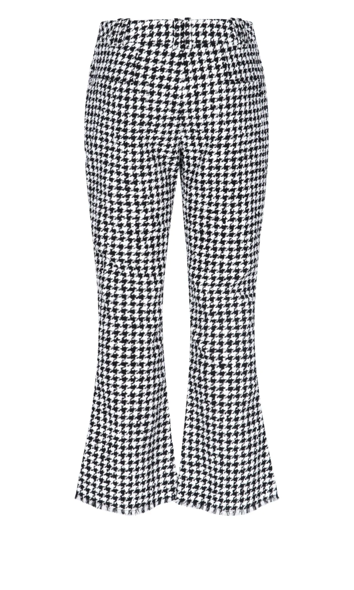 Balmain Houndstooth Cropped Flared Trousers