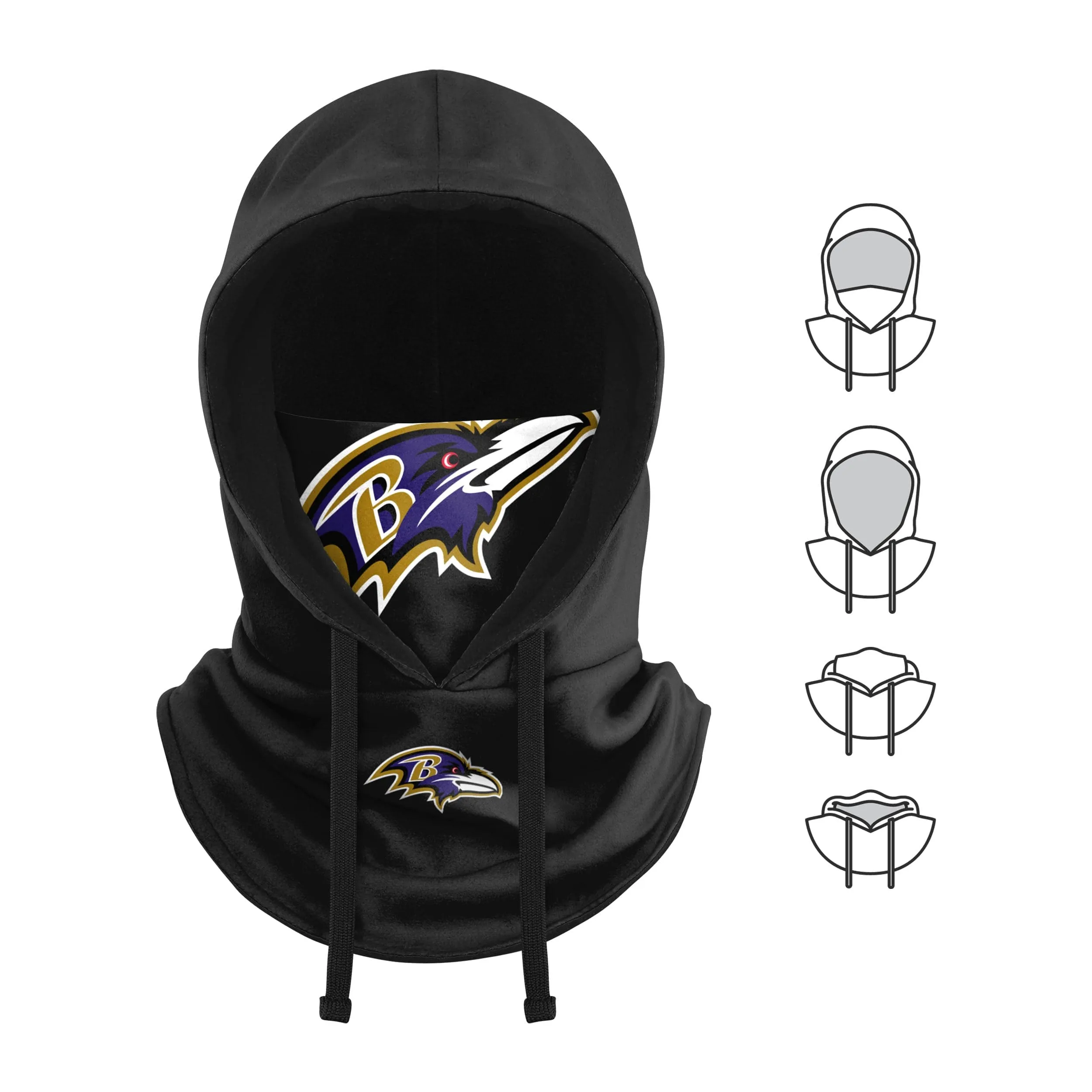 Baltimore Ravens NFL Black Drawstring Hooded Gaiter