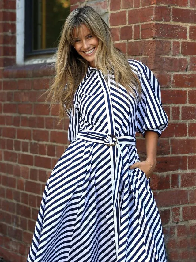 BIANCA DRESS - NAVY/WHITE STRIPE