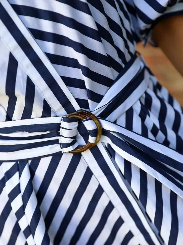 BIANCA DRESS - NAVY/WHITE STRIPE