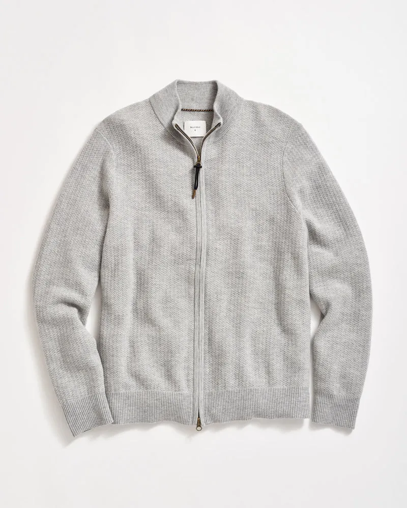 Billy Reid Pique Full Zip Sweater