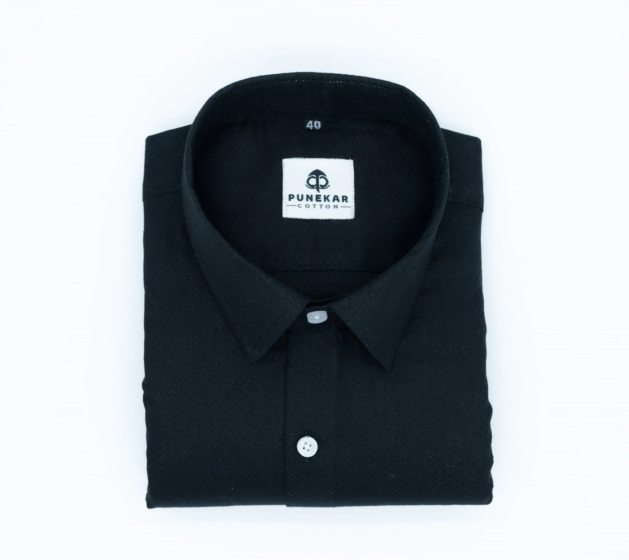 Black Color Dobby Cotton Shirt For Men