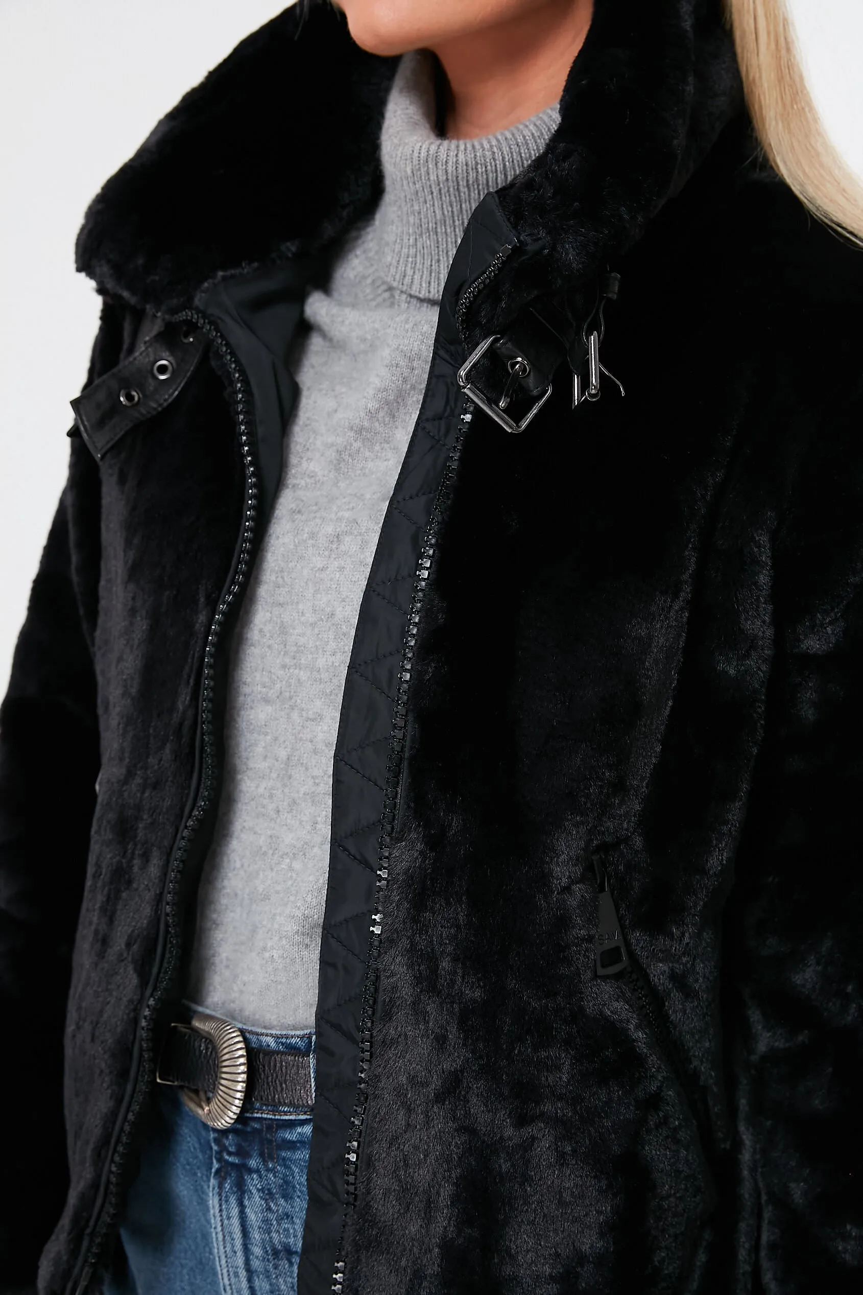 Black Faux Fur Denver Coat