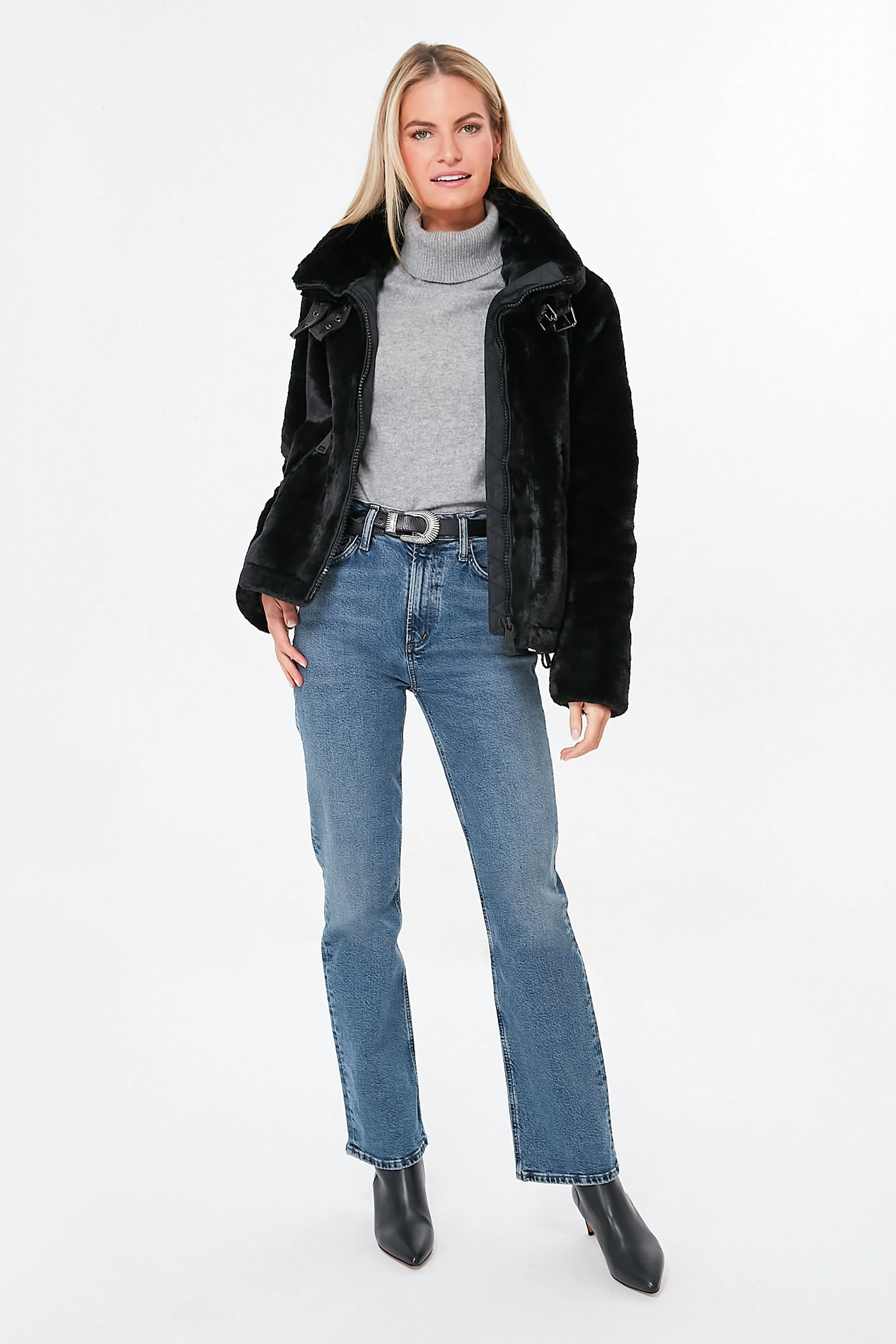 Black Faux Fur Denver Coat