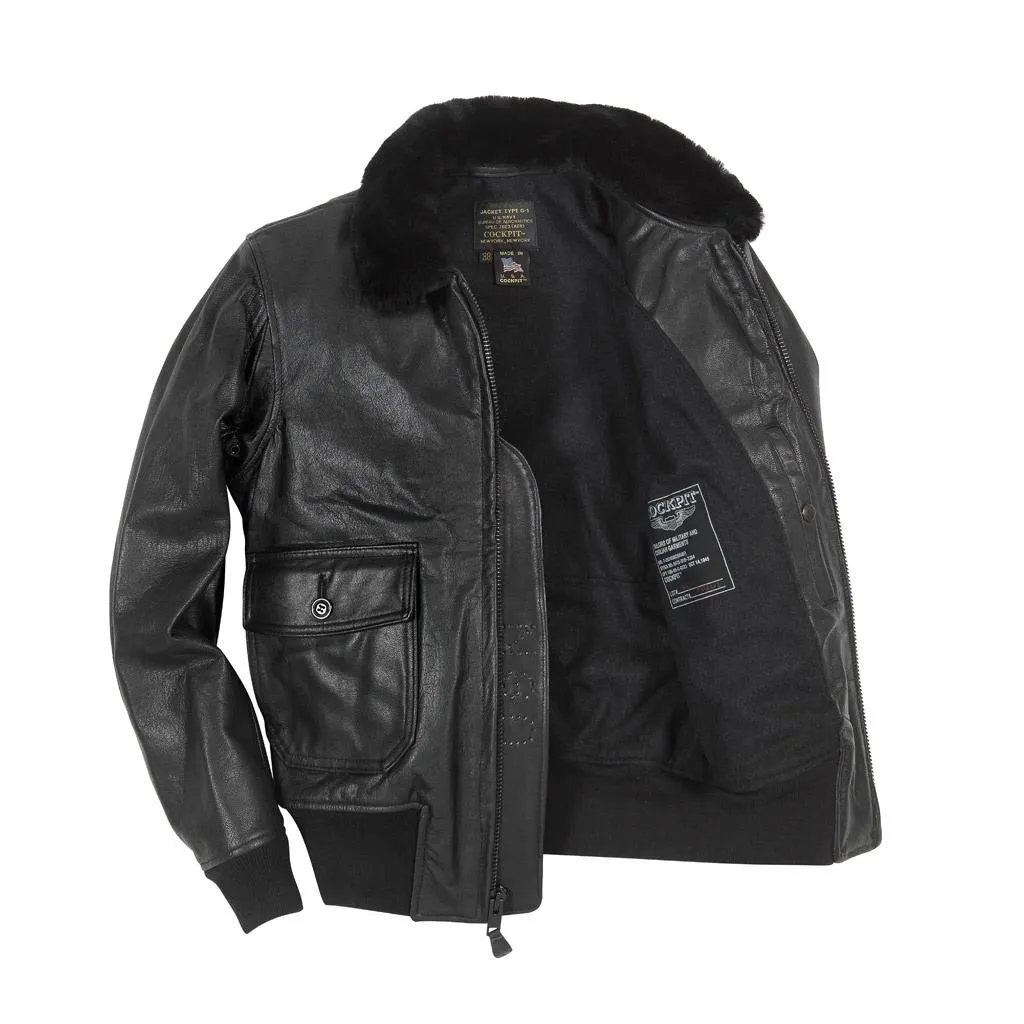 Black Leather G-1 Military Spec Jacket