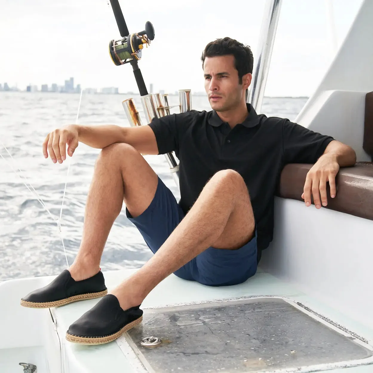 BLACK - MENS MARINER SLIP-ON