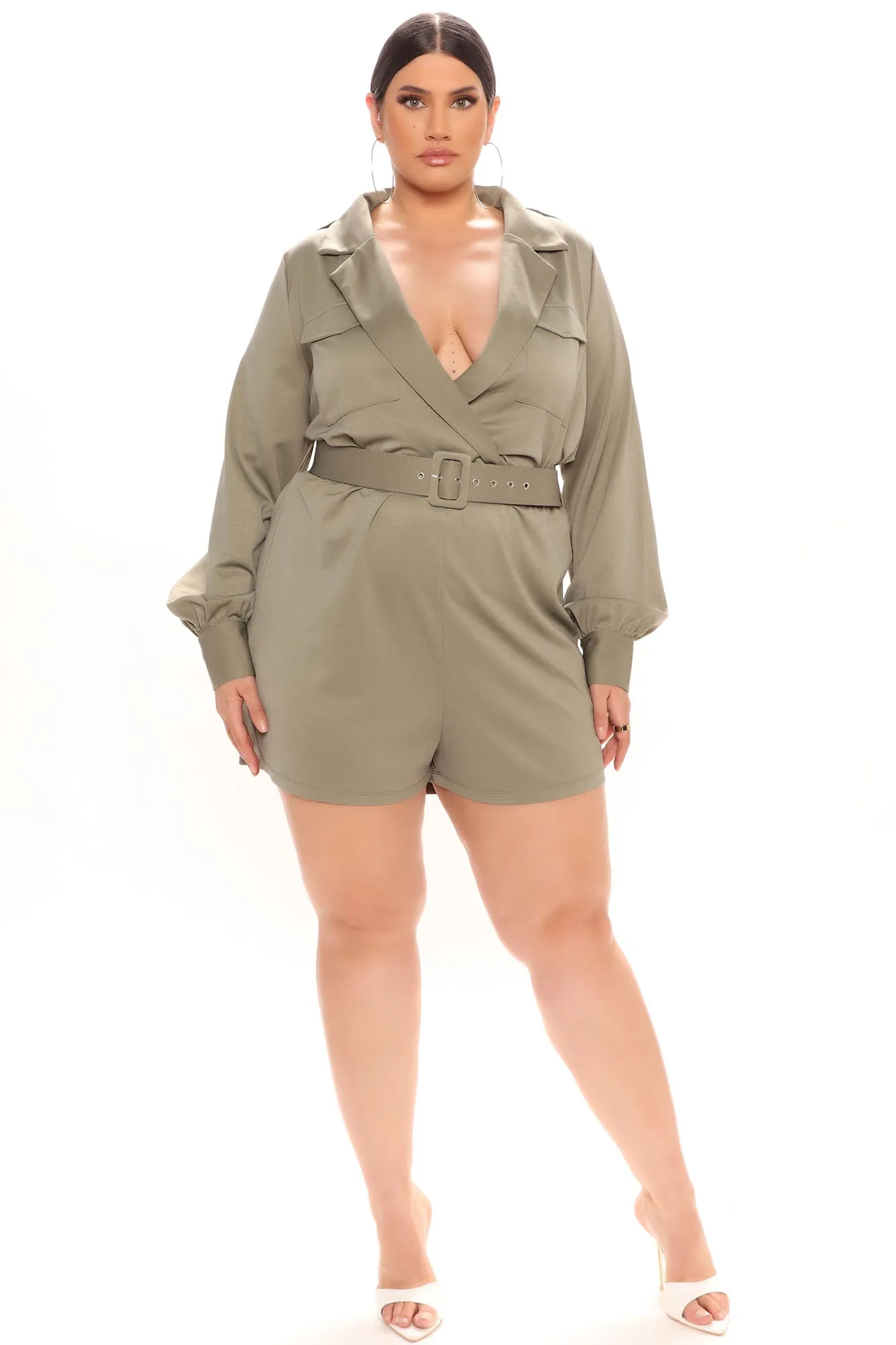 Blakely Blazer Romper - Olive