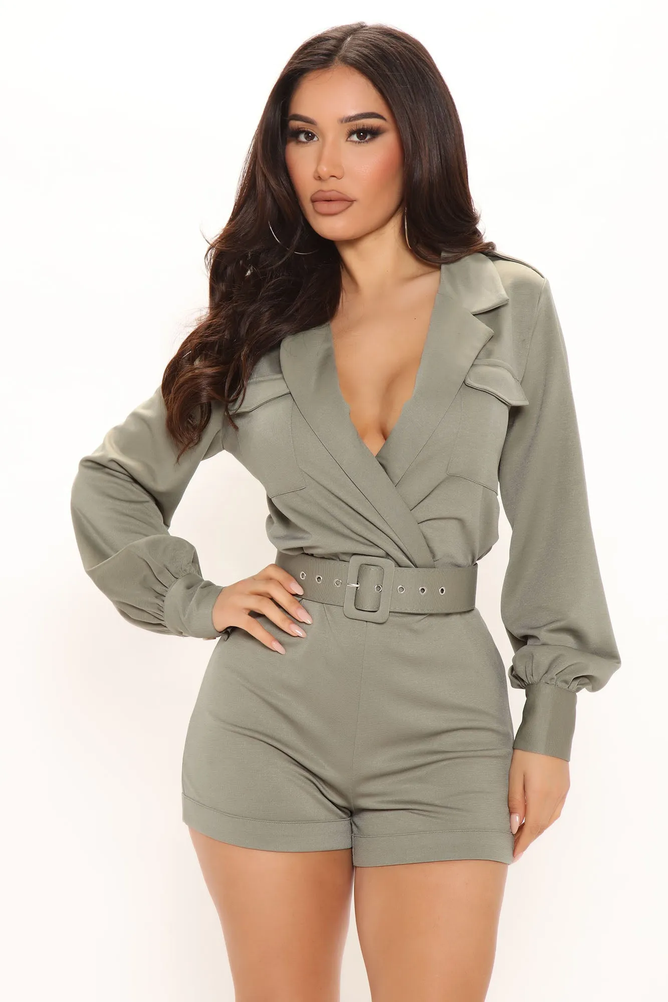 Blakely Blazer Romper - Olive