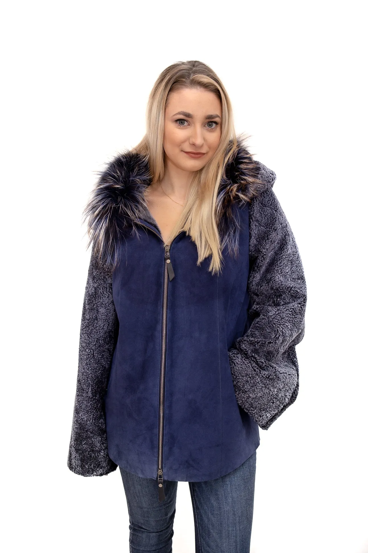 Blue Shearling Jacket