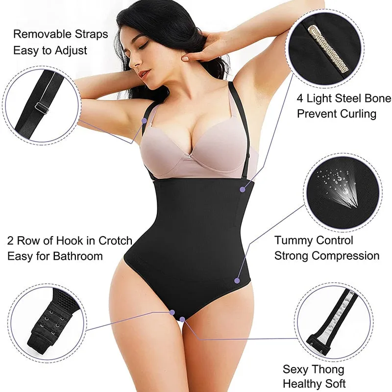 Body Shapewear Thong Waist Trainer Corset Open Bust Body Shaper Seamless Invisible Bodysuit Underwear Shapewear