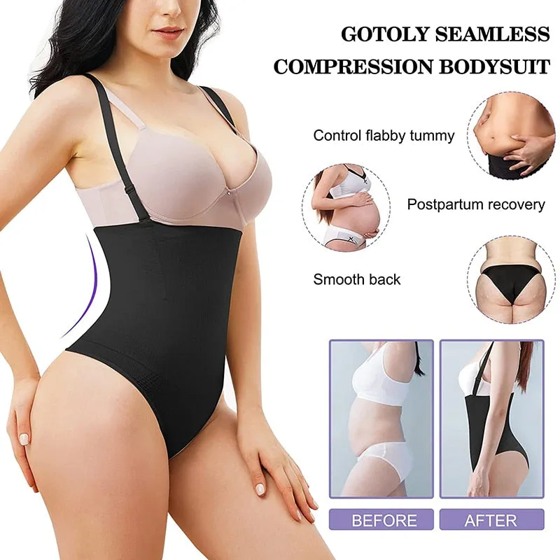 Body Shapewear Thong Waist Trainer Corset Open Bust Body Shaper Seamless Invisible Bodysuit Underwear Shapewear