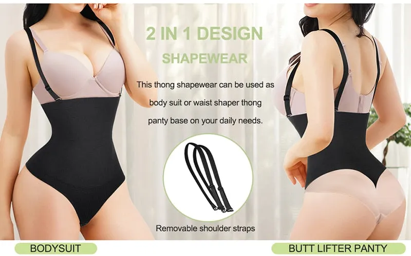 Body Shapewear Thong Waist Trainer Corset Open Bust Body Shaper Seamless Invisible Bodysuit Underwear Shapewear