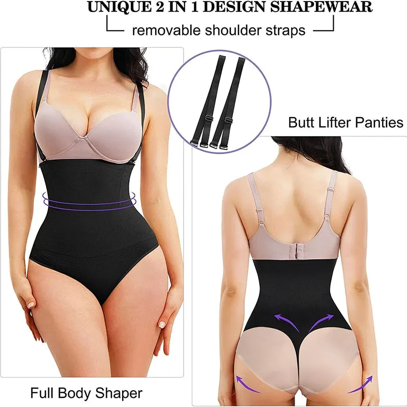 Body Shapewear Thong Waist Trainer Corset Open Bust Body Shaper Seamless Invisible Bodysuit Underwear Shapewear