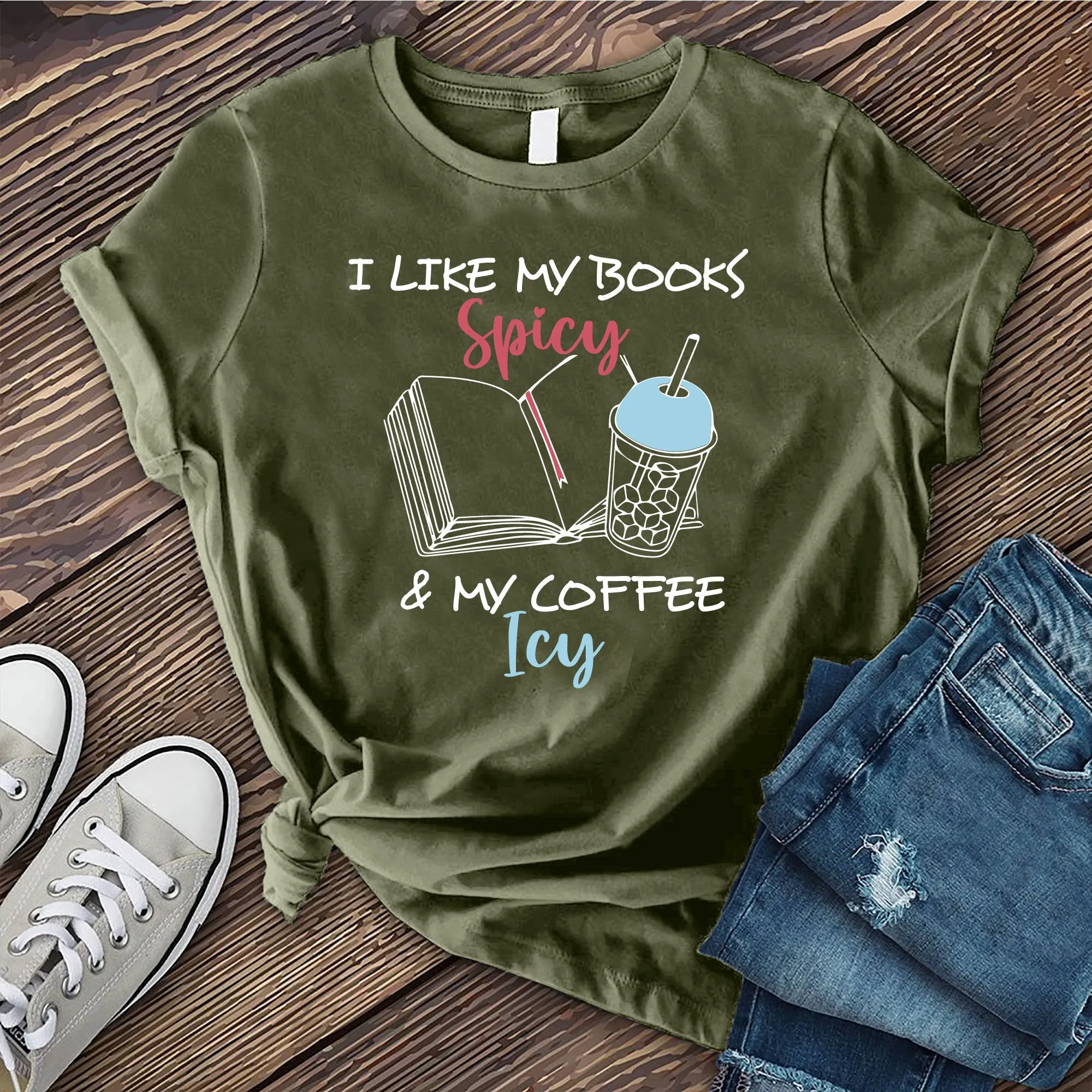 Books Spicy & Coffee Icy T-Shirt