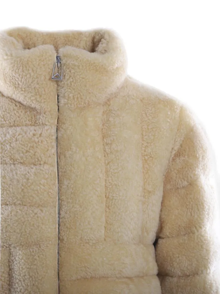 Bottega Veneta Intrecciato Pattern Shearling Jacket