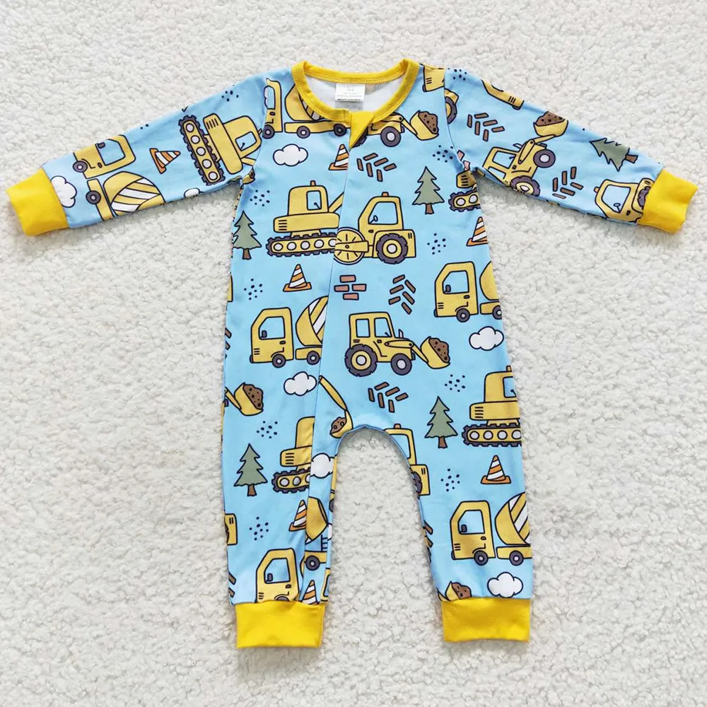 Boutique Baby Boys Rompers Construction Jumpsuit LR0492