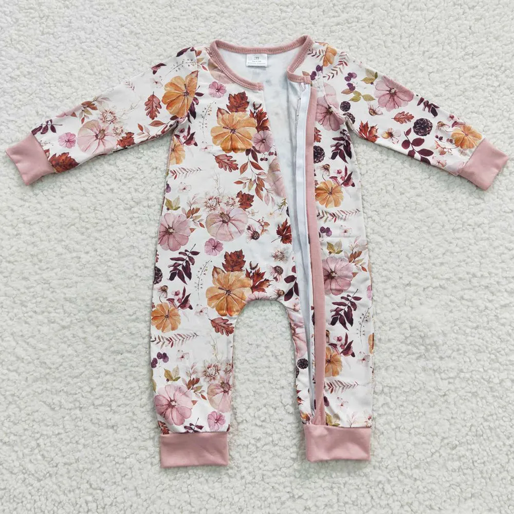 Boutique Baby Girls Rompers Pumpkin Jumpsuit LR0363