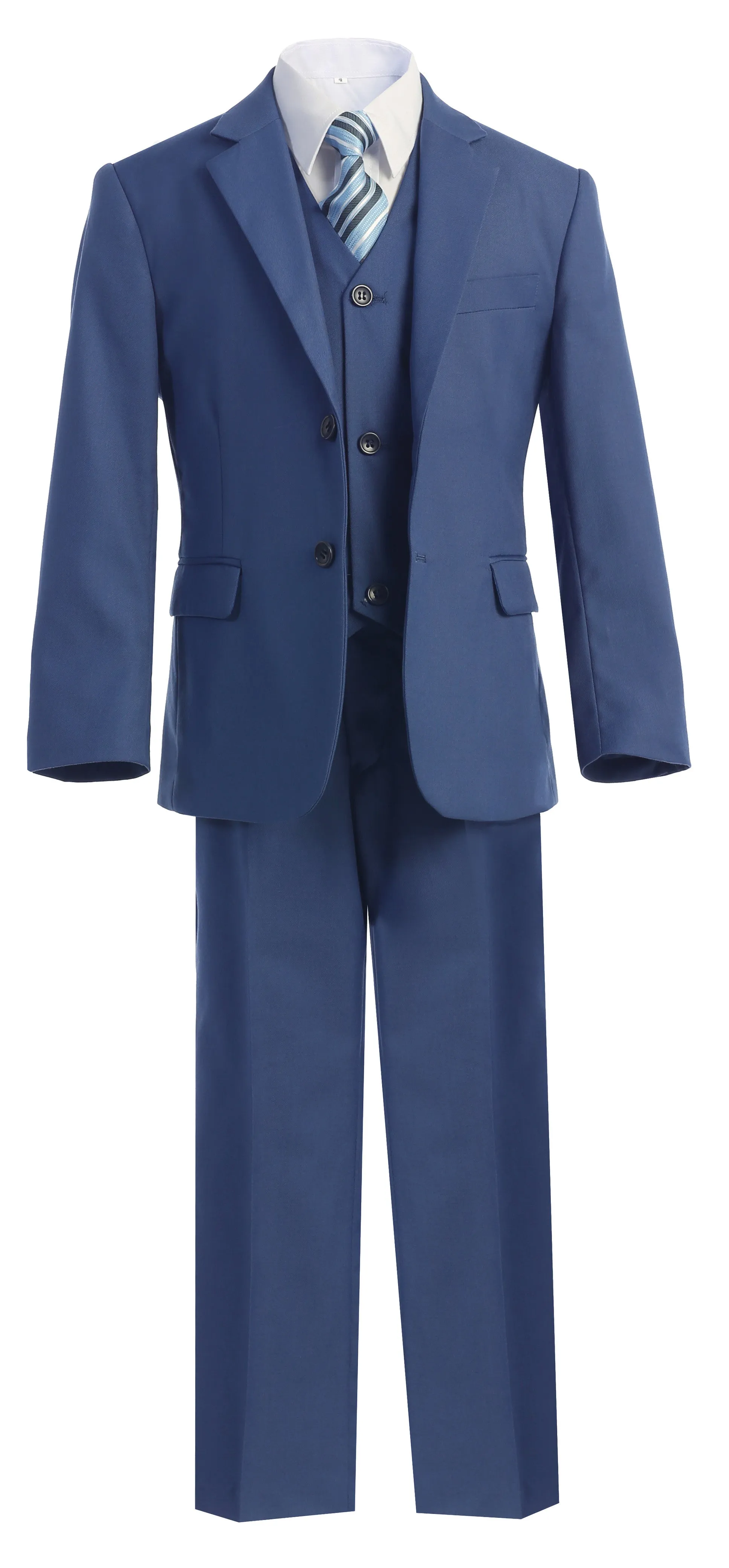 Boys' Slim Fit Suit 7-Piece Formal Set - Indigo Blue