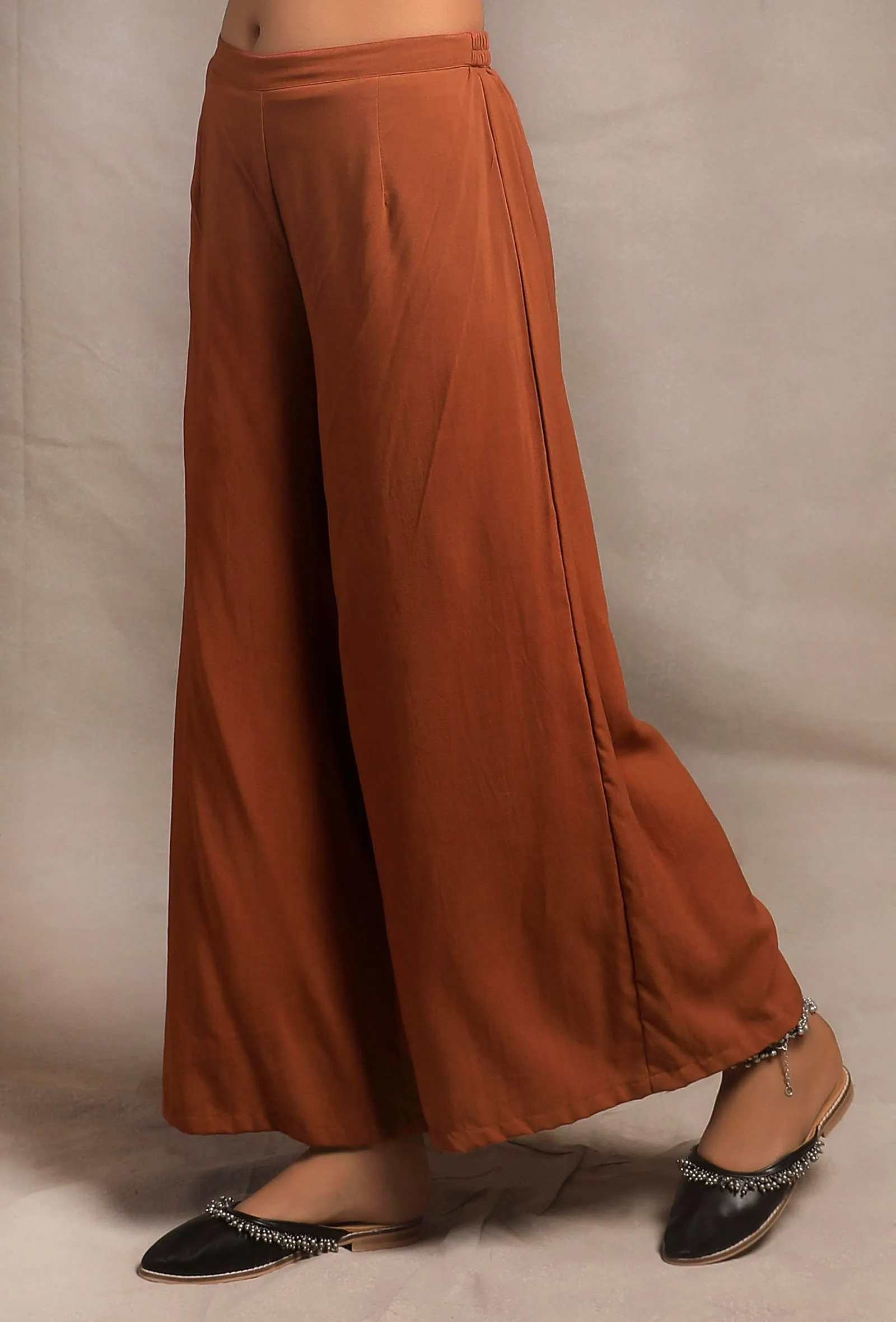 Burnt Brick Palazzo Pants