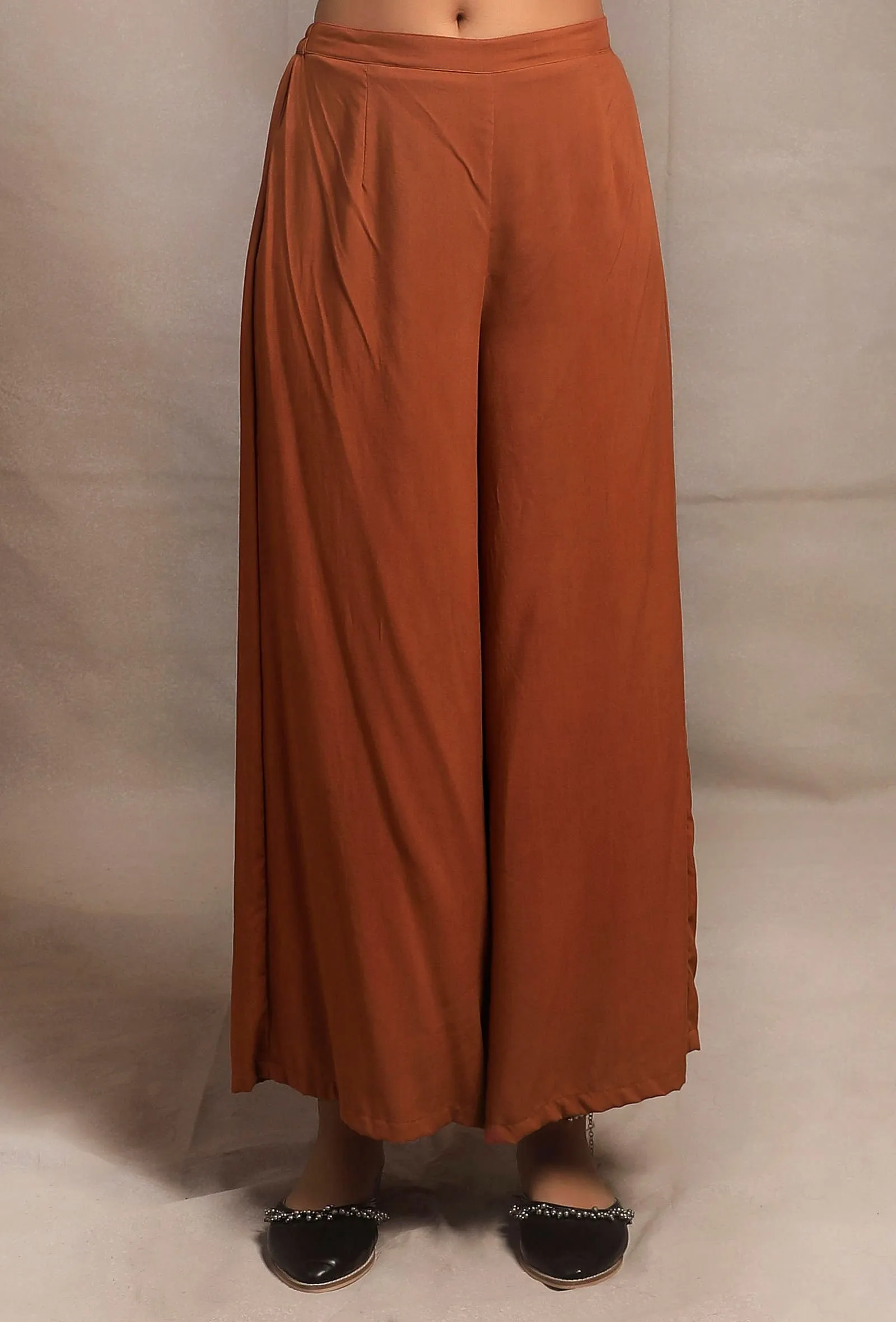 Burnt Brick Palazzo Pants