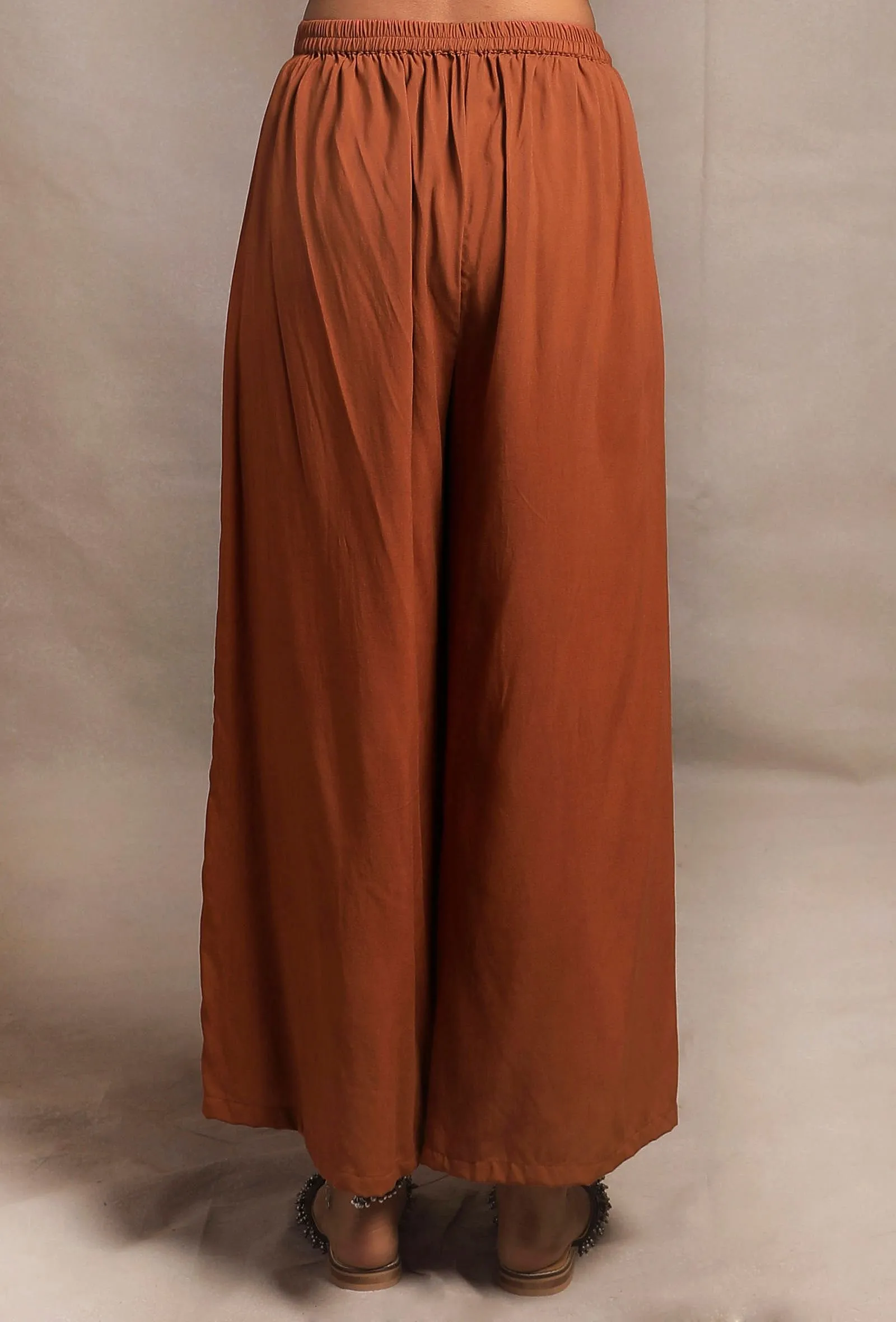 Burnt Brick Palazzo Pants