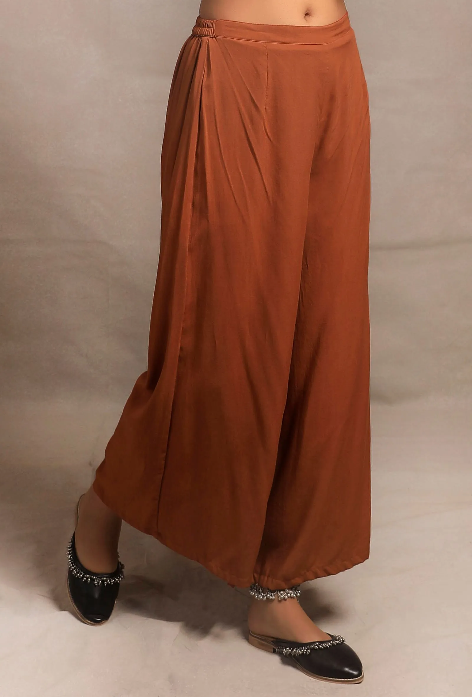 Burnt Brick Palazzo Pants